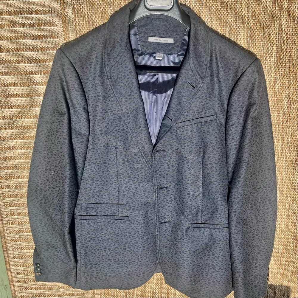John Varvatos Navy Sport Coat with Notched Lapels.  Size EU 48.  US 38